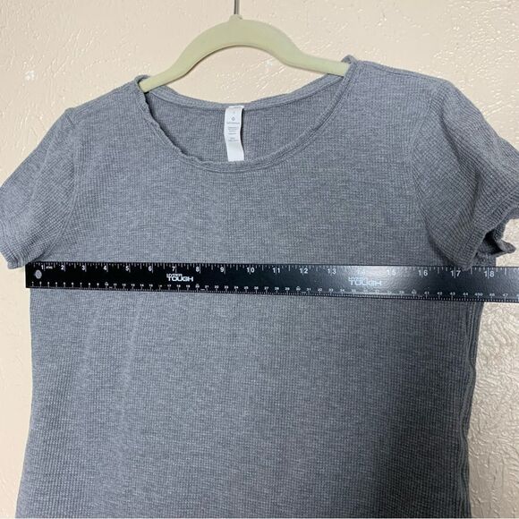 Lululemon Love Crew Short Sleeve Cotton Waffle Knit Top gray - Picture 6 of 8